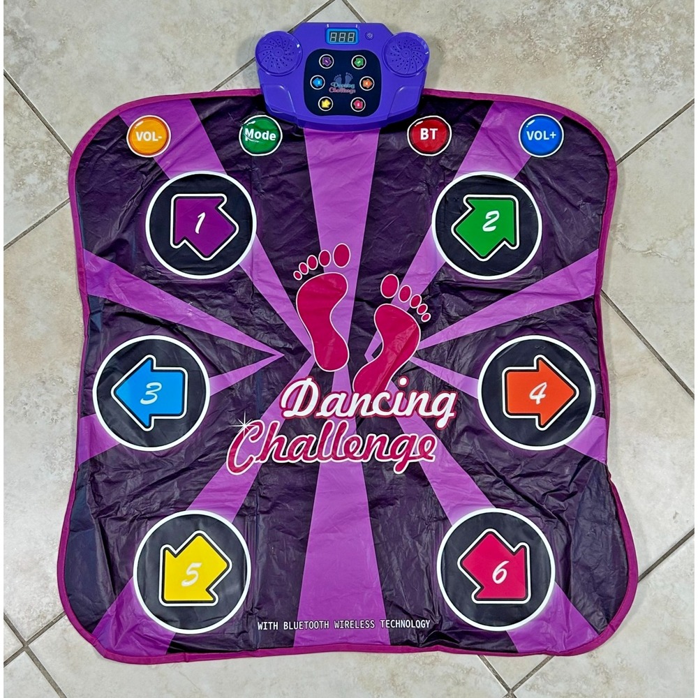 Electronic Dance Mat w LED 6 Keys Wireless Bluetooth 5 Game Modes Tested & Works